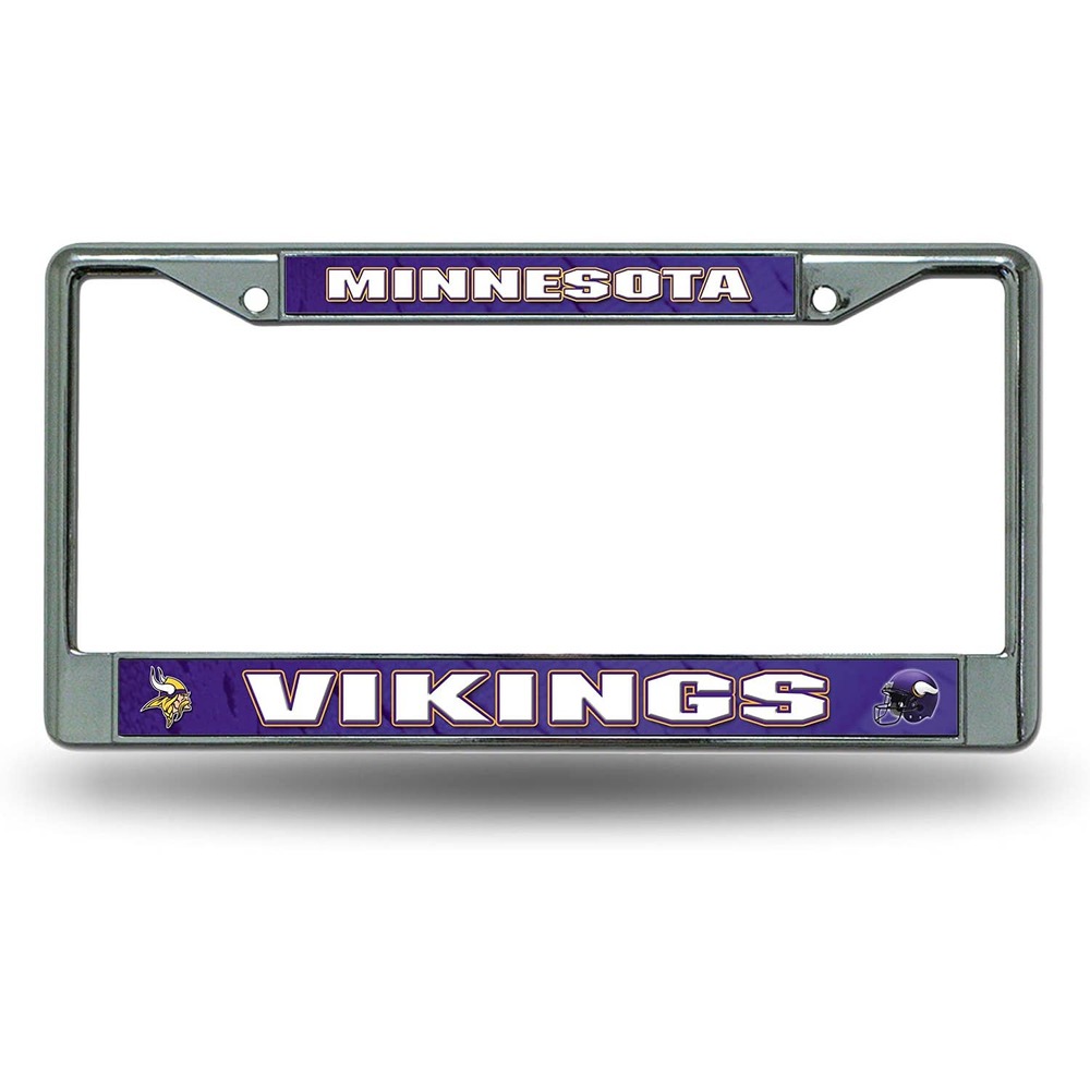 Rico Industries NFL Minnesota Vikings Standard Chrome License Plate Frame